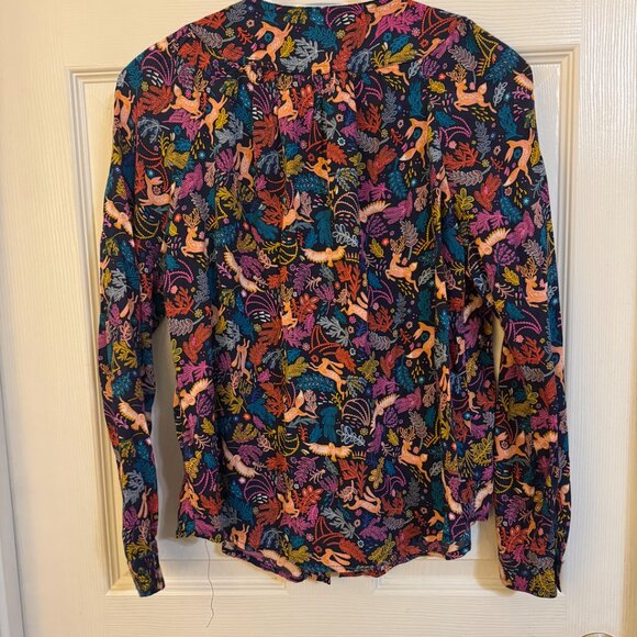 Anthropologie 25 of 52 Conversations Oh Dear Colorful Blouse, Size 0 - Picture 3 of 4
